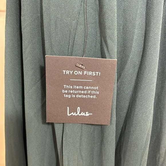 NWT Lulu's Dreamy Romance Forest Green Backless Maxi Dress Large - Picture 13 of 14